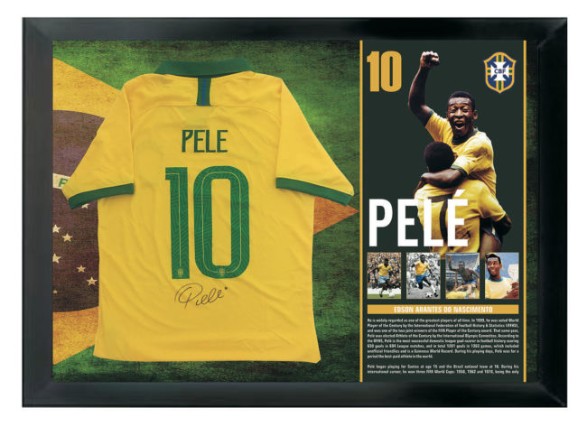 Pele Signed Brazil Shirt