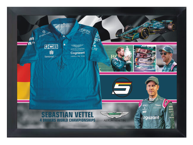 Sebastian Vettel Signed Aston Martin Racing Shirt