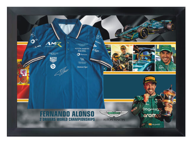 Fernando Alonso Signed Aston Martin Racing Shirt