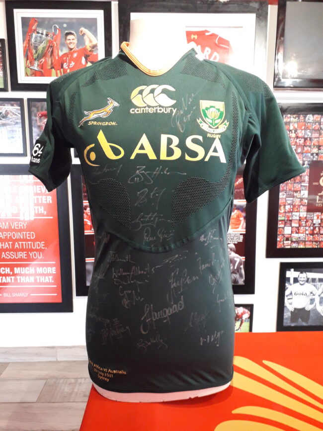 Springbok 2011 Team Signed Blood Jersey