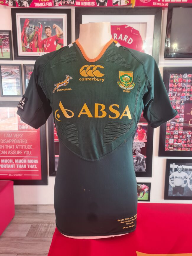 Alternative view of Springbok 2012 - Match Worn - Elton Jantjies #20 Jersey