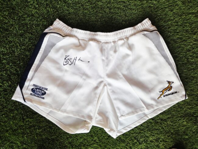 Springbok Player Issue Match Shorts Signed By Bryan Habana