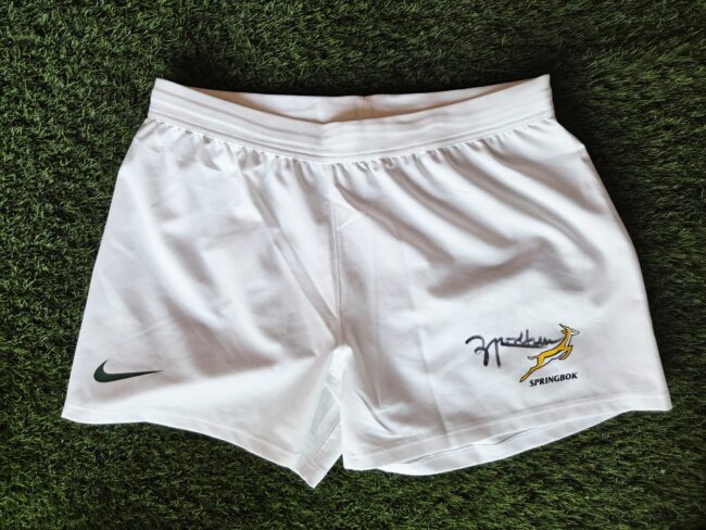 Springbok Player Issue Shorts Signed By Zachary Porthen