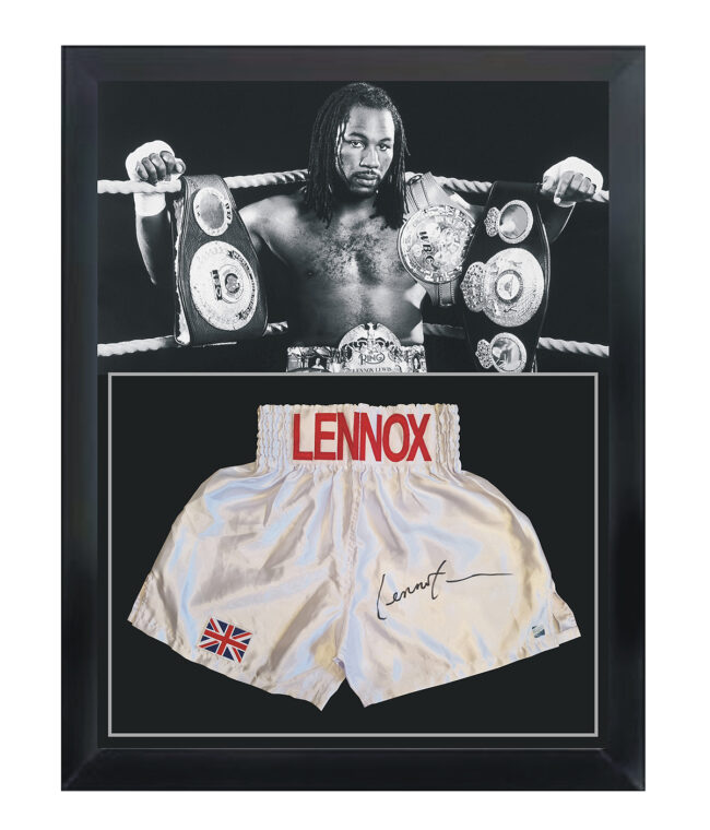 Lennox Lewis Signed Boxing Trunks