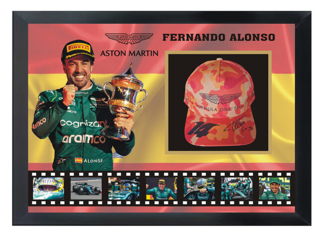 Fernando Alonso Signed Aston Martin Cap