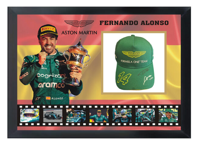 Fernando Alonso Signed Aston Martin Cap